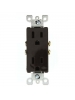 Leviton 5325-E 15 Amp, 125 Volt, Decora Duplex Receptacle, Residential Grade, Grounding, Black